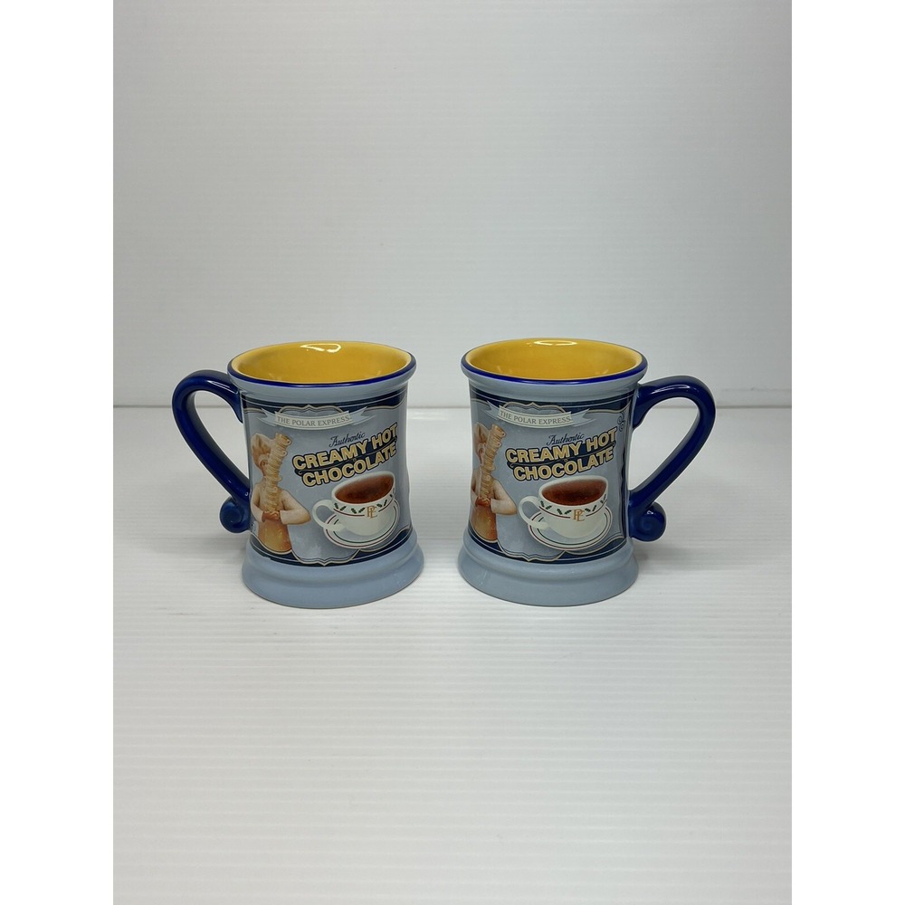 Polar Express Creamy Hot Chocolate 3D Mug Set Of 2 Warner Brothers Christmas